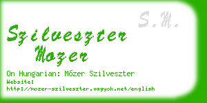 szilveszter mozer business card